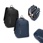 Mochila de cuero sintético con cremalleras impermeables para PC 16” varios colores
