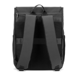 Mochila de cuero sintético con solapa ideal para portátiles de 16” color negro segunda vista