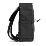 Mochila de cuero sintético con solapa ideal para portátiles de 16” color negro quinta vista