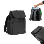 Mochila de cuero sintético con solapa ideal para portátiles de 16” varios colores