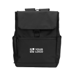 Mochila de cuero sintético con solapa ideal para portátiles de 16” vista principal