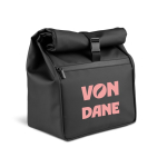 Bolsa térmica enrollable cierre ajustable de piel sintética 7L color negro imagen con logo