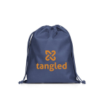 Mochila cuerdas mediana tela no tejida y cierre termosellado 60 g/m2 color azul imagen con logo
