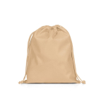 Mochila cuerdas mediana tela no tejida y cierre termosellado 60 g/m2 color marrón claro