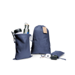 Mochila de cuerdas grande de tela no tejida con cierre sellado 60 g/m2 color azul cuarta vista