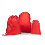 Mochila de cuerdas grande de tela no tejida con cierre sellado 60 g/m2 color rojo tercera vista