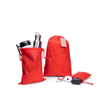 Mochila de cuerdas grande de tela no tejida con cierre sellado 60 g/m2 color rojo cuarta vista