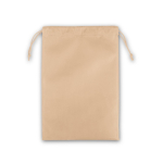 Mochila de cuerdas grande de tela no tejida con cierre sellado 60 g/m2 color marrón claro primera vista