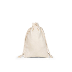 Mochila de cuerdas pequeña de algodón con cierre de asas 120 g/m2 color natural