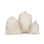 Mochila de cuerdas pequeña de algodón con cierre de asas 120 g/m2 color natural tercera vista