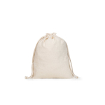 Mochila de cuerdas mediana de algodón con asas y cierre 120 g/m2 color natural