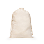 Mochila de cuerdas grande de algodón con asas y cierre 120 g/m2 color natural