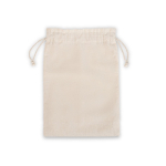 Mochila de cuerdas grande de algodón con asas y cierre 120 g/m2 color natural primera vista