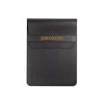 Funda resistente para portátil hecho de piel sintética y tamaño 14” color negro imagen con logo