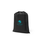 Mochila de cuerdas de tela no tejida con cierre de cordón 60 g/m2 color negro imagen con logo