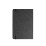 Cuaderno con tapa dura de bambú y RPET con cierre A5 hojas a rayas color negro segunda vista