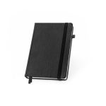 Cuaderno con planificación mensual y banda elástica A5 hojas a rayas color negro