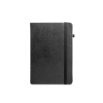 Cuaderno con planificación mensual y banda elástica A5 hojas a rayas color negro primera vista