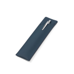 Estuche para bolígrafo en piel sintética con cierre seguro color azul tercera vista