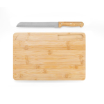 Tabla de cortar de bambú acanalada para pan con cuchillo incluido color natural primera vista