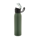 Botella deportiva de acero inoxidable reciclado con pared simple 670ml color verde militar tercera vista