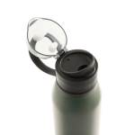 Botella deportiva de acero inoxidable reciclado con pared simple 670ml color verde militar quinta vista