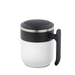 Taza de viaje doble pared con acabado mate y base antideslizante 400ml color blanco
