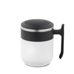Taza de viaje doble pared con acabado mate y base antideslizante 400ml color blanco primera vista