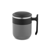 Taza de viaje doble pared con acabado mate y base antideslizante 400ml color gris primera vista