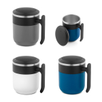 Taza de viaje doble pared con acabado mate y base antideslizante 400ml varios colores