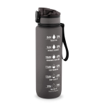 Botella mate engomada de RPET con frases motivadoras 1,06ml color negro