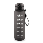 Botella mate engomada de RPET con frases motivadoras 1,06ml color negro primera vista