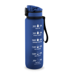 Botella mate engomada de RPET con frases motivadoras 1,06ml color azul