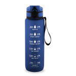 Botella mate engomada de RPET con frases motivadoras 1,06ml color azul primera vista