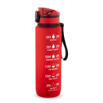 Botella mate engomada de RPET con frases motivadoras 1,06ml color rojo