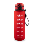 Botella mate engomada de RPET con frases motivadoras 1,06ml color rojo primera vista