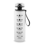 Botella mate engomada de RPET con frases motivadoras 1,06ml color blanco primera vista