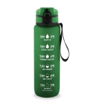 Botella mate engomada de RPET con frases motivadoras 1,06ml color verde primera vista
