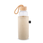 Funda para botella de fieltro reciclado para transporte color beige tercera vista