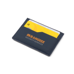 Tarjetero con bloqueo RFID y acabado en piel sintética para 5 tarjetas color azul imagen con logo 4
