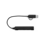 HUB USB multifuncional ecológico con 4 puertos y carga de 10W color negro primera vista