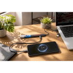 HUB USB multifuncional ecológico con 4 puertos y carga de 10W vista bodegón