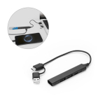 HUB USB multifuncional ecológico con 4 puertos y carga de 10W varios colores