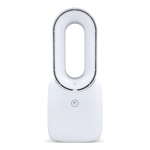 Ventilador portátil sin aspas con luz LED de 6 colores y 4 velocidades color blanco segunda vista