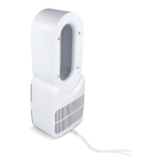 Ventilador portátil sin aspas con luz LED de 6 colores y 4 velocidades color blanco tercera vista
