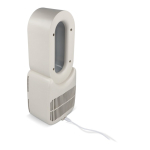 Ventilador portátil sin aspas con luz LED de 6 colores y 4 velocidades color beige tercera vista
