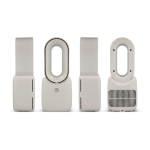 Ventilador portátil sin aspas con luz LED de 6 colores y 4 velocidades color beige sexta vista