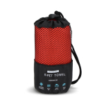 Toalla de RPET con tecnología de secado rápido y bolsa 40x80cm color rojo segunda vista