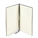Libreta con tapa blanda de PU y cinta marcapáginas A5 hojas a rayas color negro septima vista