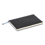 Libreta con tapa blanda de PU y cinta marcapáginas A5 hojas a rayas color azul quinta vista